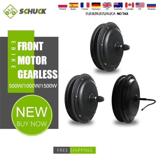 Ebike 48V 500W 1000W 1500W Front Hub Motor Electric Bicycle Brushless Non-Gear Hub Motor Wheel Conversion Kit Parts