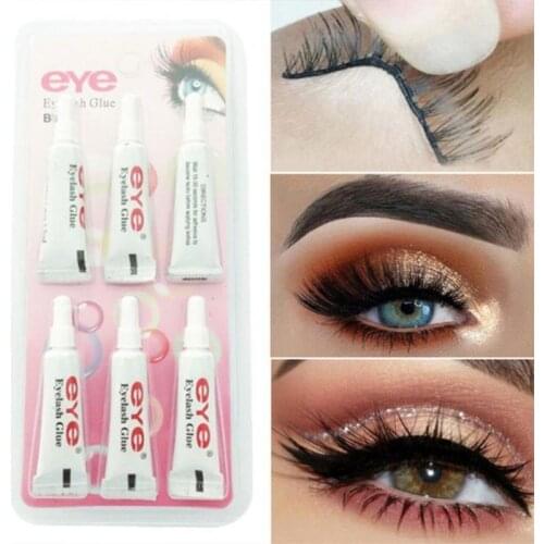 6 Pcs/set Eyelashes Glue Black White False Eye Lash Extension Adhesive Past Waterproof Quick-drying Eyelash TSLM1