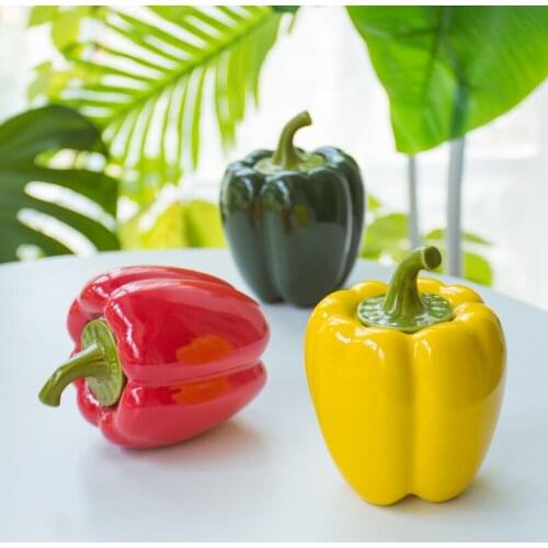 Ceramic Simulation Chili Airtight Jar Ornaments Creative Modern Home Decoration Crafts Living Room TV Cabinet Furnishings