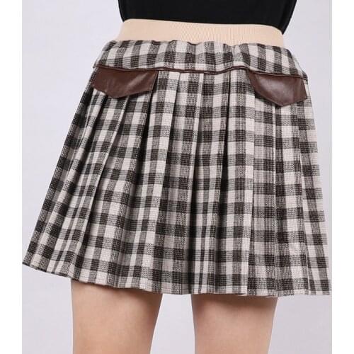 Baby Girl Plaid Skirt Autumn Winter Casual Kids Skirts Pu Leather Decoration for Baby Girls Teens Age 4 6 8 10 12 14 Yrs