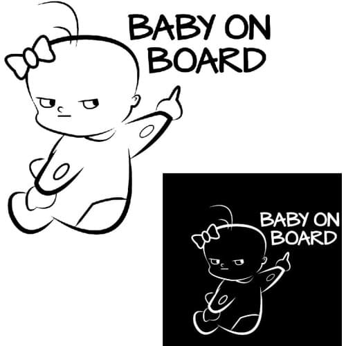 Cute Cartoon Baby On Board Letters Car Window Sticker Decal Decor Warning Sign