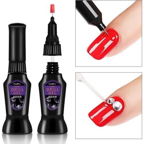 Blueness Multi Function Head Drill Nail Pen UV Acrylic Dual Use Brush Needle Rhinestones Nail Tool Manicure Decoration Adhesive