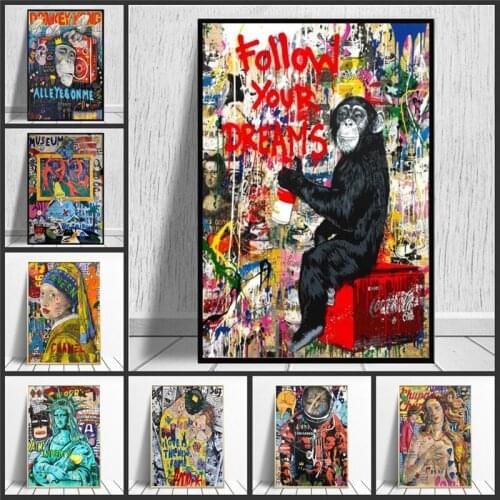 Graffiti Wall Art Canvas Paintings Colorful Graffiti Posters and Prints Modular Street Wall Art Pictures Living Room Home Decor