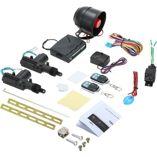NEW CAR ALARM + 2 DOOR REMOTE CENTRAL LOCKING KIT WITH SHOCK SENSOR,IMMOBILISER