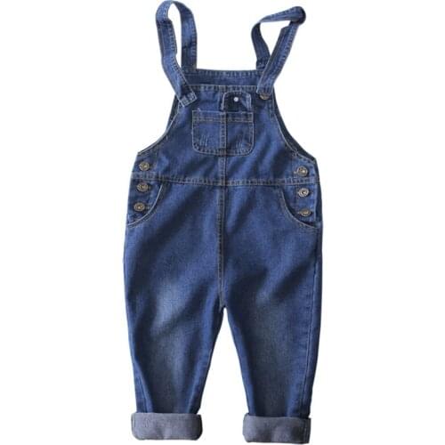 New Kids Denim Jumpsuit Children Overalls Jeans Pants Boys and Girls Casual Jeans Pants 1-9T