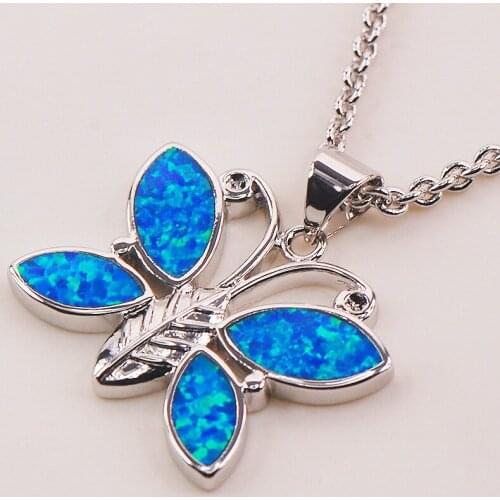 Blue Fire Opal 925 Sterling Silver Fashion Jewelry Pendant P108
