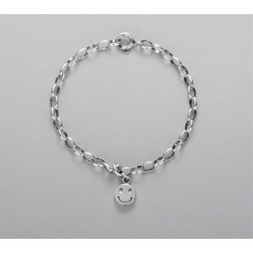 Simple Retro Hand Ornaments Round Smile Face Happy Expression Young Girl Jewelry