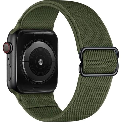 Elastic Nylon Solo Loop Strap For Apple Watch Band 44mm 40mm 38mm 42mm Adjustable Bracelet iWatch Series 3 4 5 6 Se Wristbands