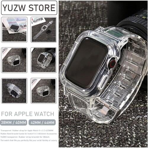 Newest Transparent Sport Strap for Apple Watch Band Series 1 2 3 4 5 silicone Transparent for Iwatch 5 4 Strap 38/40/42/44mm