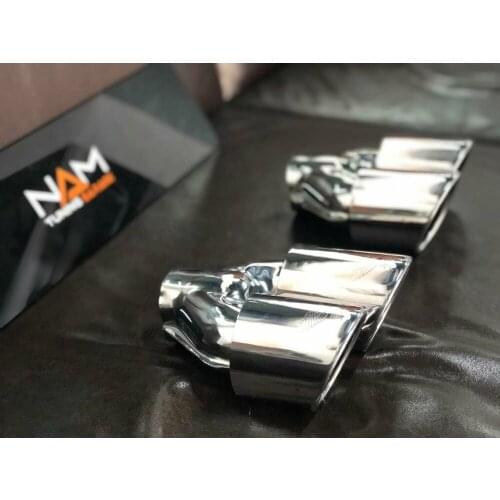 1pair 80 mm 8cm Universal Double Exhaust Tip Exhaust System End Pipe Stainless Steel Car Exhaust Pipe Double Tip Professional x