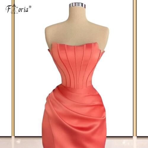 Skinny Strapless Corset Evening Dresses With High Split Backless Prom Dress 2021 Simple Formal Party Gown robe de soirée femme