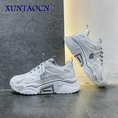 Womens Sneakers Tennis Female Korean Ladies Shoes Platform Roses Trainers Fashion 2021 Casual Heels Thick Sole Mesh Med Lace-Up