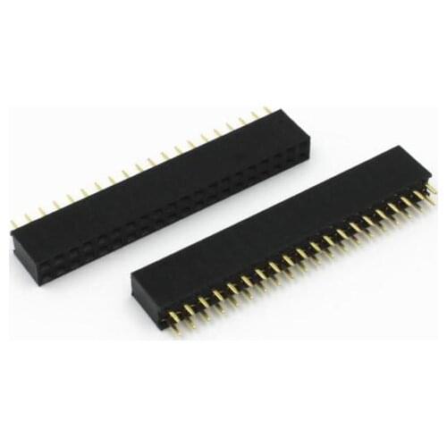 10 PCS 2.54mm 2X20 40Pin Double Row Female Straight Header Pitch Socket Pin Strip