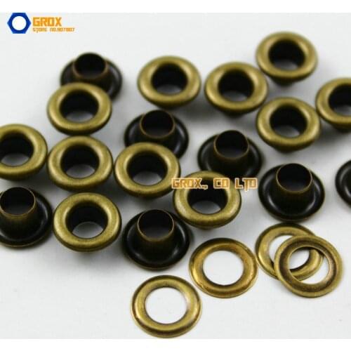 1000 Set 10*5*5mm (Outer diameter * Inner diameter * Height) Antique Brass Round Eyelet Grommet
