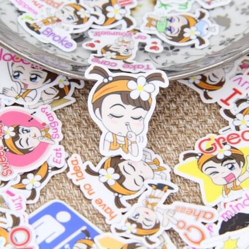 40pcs Daisy Baby Girl Decorative Scrapbooking Stickers DIY Pack Crafts for Photo Albums Decals Diary Gift