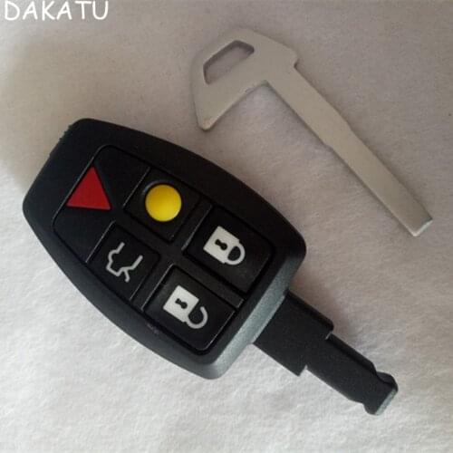 DAKATU 5 Button Remote Car Key Shell Case Fob 4+1 Button Smart Key Housing Cover for Volvo S40 smart card replacement