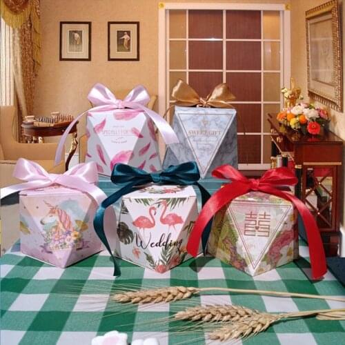 5Pcs Candy Bags DIY Favor Gift Boxes Wedding Decorations Birthday Party Supplies