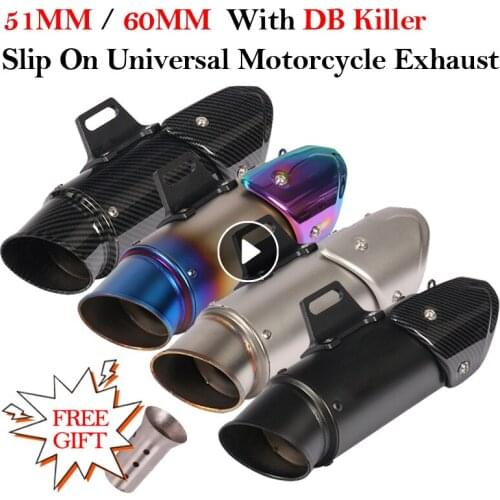 51mm 60mm Universal Moto Escape Modified Motorcycle Exhaust Heat Shield Cover Muffler DB Killer For Z900 MT03 MT09 R3 R25 CBR500