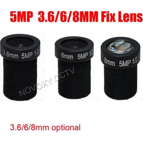 5 Megapixel HD 1/2.5" 3.6/6/8mm cct camera Board Lens M12 Mount For CCTV/IP Camera Free Shipping