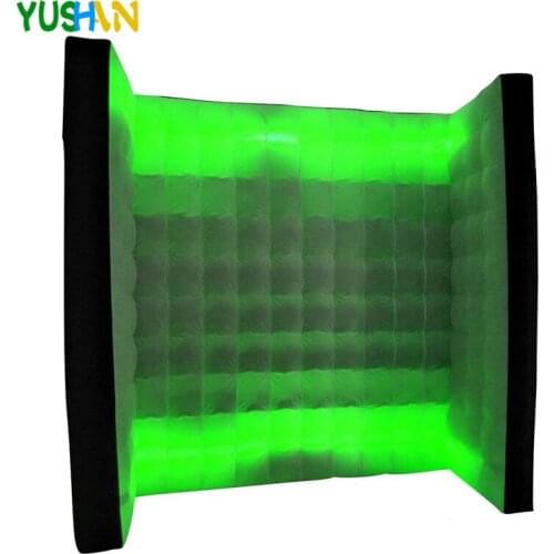 8ft Curve LED Inflatable Photo booth Wall Backdrop stand with 2pcs Strips and Inner Air blower Wall stand For Christmas party