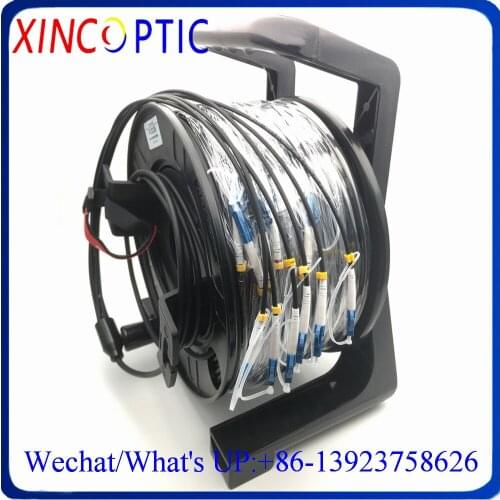 8C,MM,OM3-150,50/125,4.8mm,8Core LC/SC/FC/STUPC Fiber Optical Patch Cord LSZH/TPU Armored Black Cable,100M With PCD235 Drum/Roll