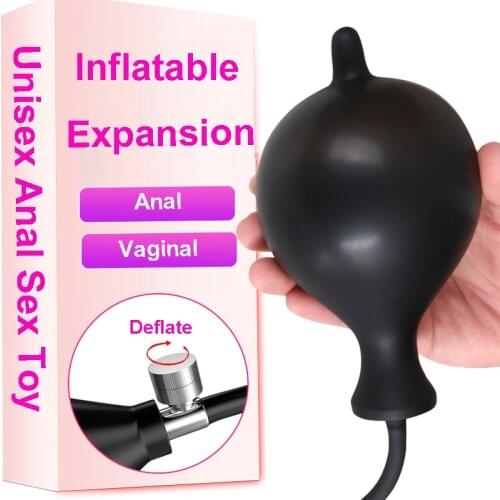 Hieha Anal Plug Inflate Pump Anal Butt Plug Anus Enlarge Prostate Massager Climax Dildo Masturbation Sex Toys for Men Women Gays