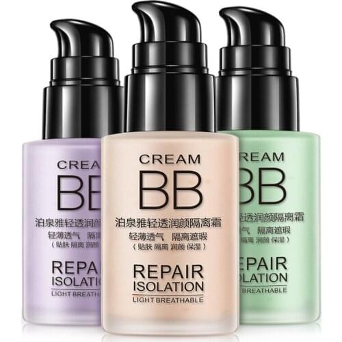 BIOAQUA BB Cream Light Clear Cream Brighten Skin Makeup Moisturizer Firm Concealer Repair Isolation 30g