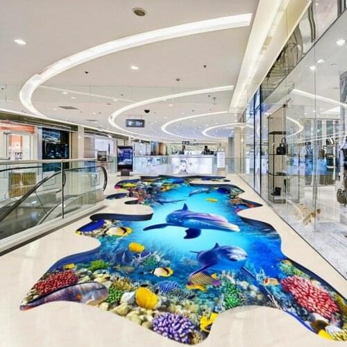 Beibehang Floor Paintings Seal Ocean Beach Seashells 3D Outdoor Wallpapers Waterproof Wear Resistant Home Decoration