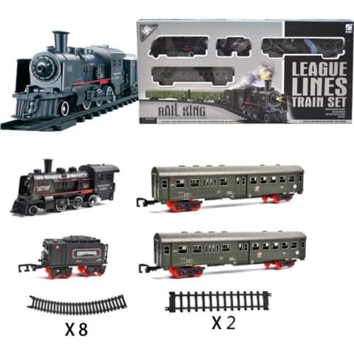 Free Shipping Simulation Classic Train Track Toy Little Train Retro Steam Train Toy Set Boy Girl Birthday Gift Locomotive Toy