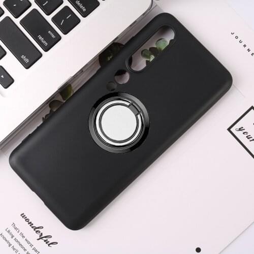 For Xiaomi Mi 10 Back Ring Holder Bracket Phone Case Cover Phone TPU Soft Silicone Cases for Xiaomi Mi 10 Pro 6.67"