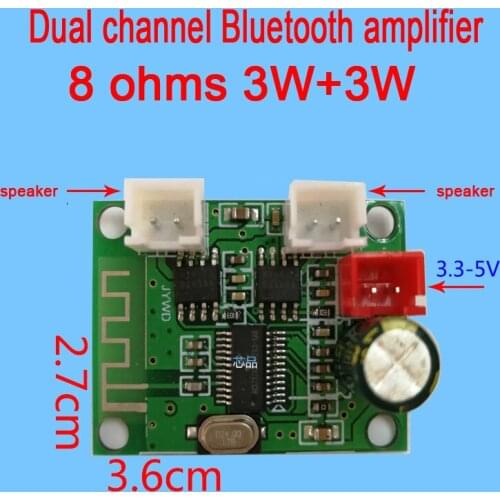 DYKB Bluetooth power amplifier board 3W+3W 3.3V-5V stereo audio AMP module FOR Massage chair Twist car balance car electric car