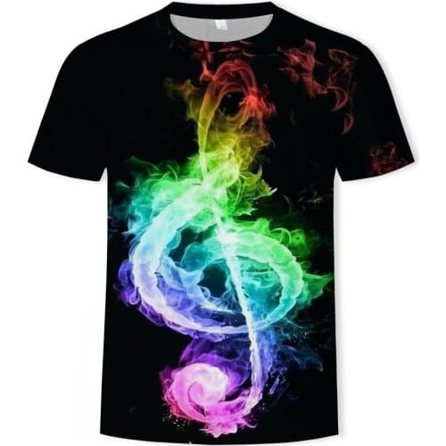 Wonderful music graphic T-shirt summer anime street boy 3D anime print men and women casual T-shirt casual street style T-shirt