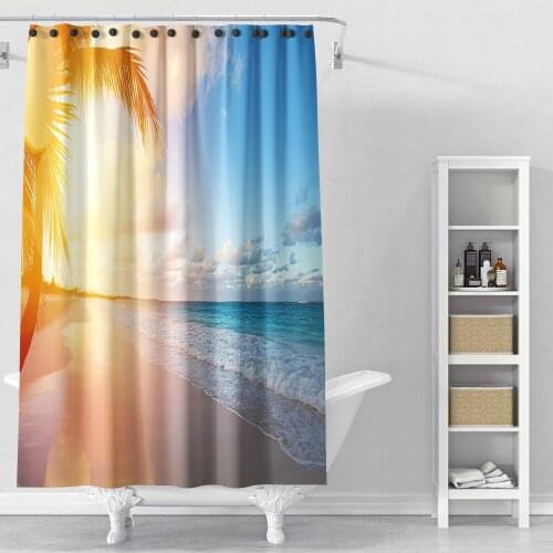 Hawaii Beach Sunshine 3D Printing Shower Curtain Home Decoration Waterproof Shower Bathing Curtains Bath Room Curtain