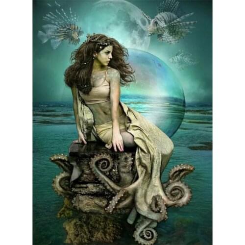 Octopus, Fantasy Art, Mermaid Diamond Embroidery Full Square Drill Diamond Painting Diy Puzzle Wall Stickers Decoration for Home