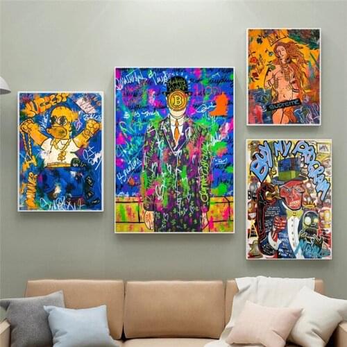 Graffiti Comic Characters Pictures Classic Funny Art Famous Canvas Painting Modern Home Decoration Living Room Aesthetics Decor