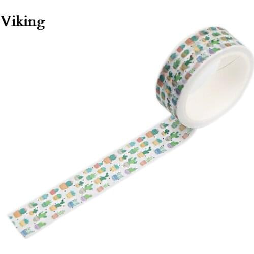 20pcs/set 15mmX5m Cactus Washi Tape Adhesive Tapes Plant Masking Tape Decorative Stationery Tape Decal for Friends G0498