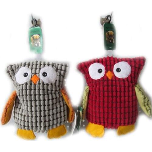 Dog Cat Puppy Plush Toy Interactive Pet Puppy Chew Squeaker squeaky Dog Toy Sound Owl Design