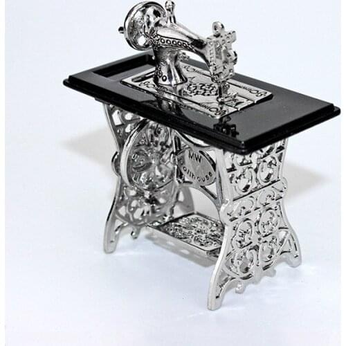Miniatura Toy Sewing Machine Furniture Toys Gifts For 1/6 Doll House Decor Retro Children Toys Accessories