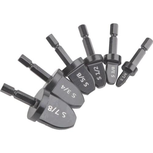 6pcs/set Air Conditioner Copper Pipe Swaging Tool Tube Expander Drill Bit Set Hexagon Handle 7/8'' 3/4'' 5/8'' 1/2'' 3/8'' 1/4