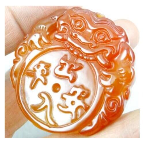 Natural stone Quartz crystal red Marine chalcedony stone hand-carved beast pendant for diy jewelry Making necklace Accessories