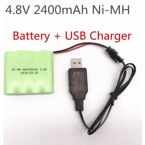 4.8v ni-mh battery With Charger 2400mAh high quality batteries aa nimh rechargeable battery for RC electric toys tool led