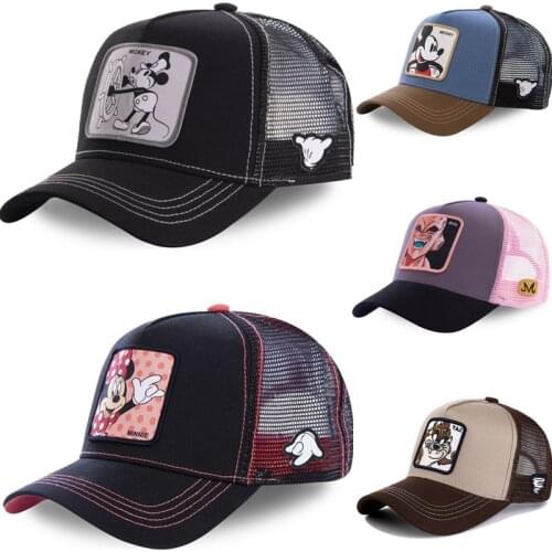New Brand Anime Cartoon Buu Mickey Rapetou Snapback Cotton Baseball Cap Men Women Hip Hop Dad Mesh Hat Trucker Hat Dropshipping