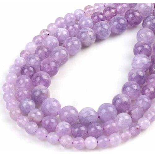 Wholesale Natural Stone Violet Chalcedony Jades Loose Beads Pick Size for Jewelry Making DIY Bracelet Accessories 6/8/10mm
