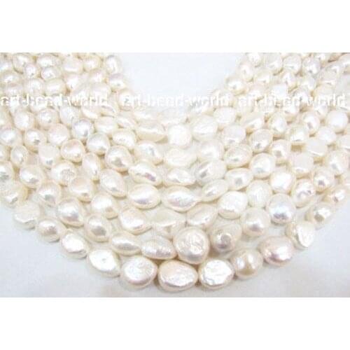 Wholesale 12-13mm white abnormity freshwater pearl bead 14"