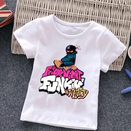 Friday Night Funkin T-shirt for Children White, T-shirt for Children, T-shirt Boys, T-shirt Girls,Friday Night Funkin, T-shirt