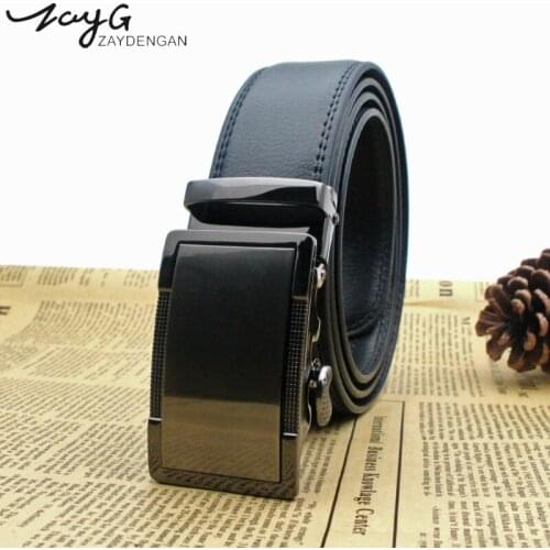 ZAYG Men Alloy Automatic Buckle High Quality Black Strap Designer Belts Men Upscale Luxury Business Belt Male Classic Jeans Belt