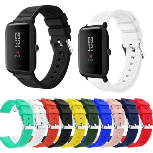 20mm Silicone WatchStrap For Xiaomi Huami Amazfit Bip BIT PACE Lite Youth smart Watchband For Xiaomi Huami Amazfit GTS Bracelet