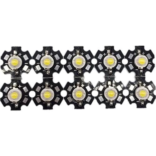 50pcs/lot High Power 1W 3W Cool / Warm White 3500K 6500K 15000K LED Bulb Chip Crystal Diodes Light With 20mm AL Star Base