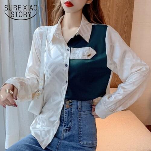 2021 Spring Vintage Korean Chiffon Shirt Elegant Office Lady Blouse Long Sleeve Fashion Women Top and Blouse Tops Blusas 8553 50