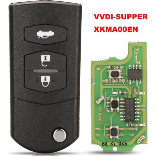 Xhorse jingyuqin VVDI SUPPER XKMA00EN Wire Remote Car Key For Mazda Flip 3 Buttons English